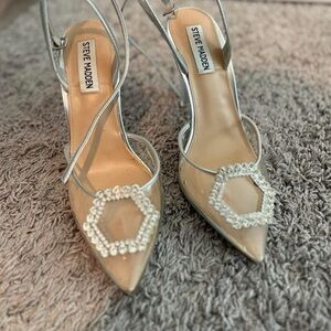 Steve Madden Silver Strappy Heels
